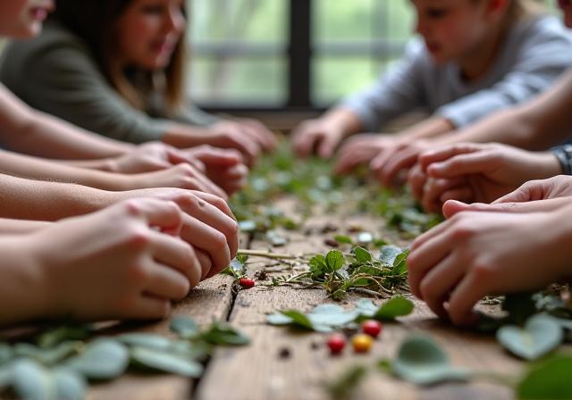 Nachhaltige Kunstworkshops mit Naturmaterialien